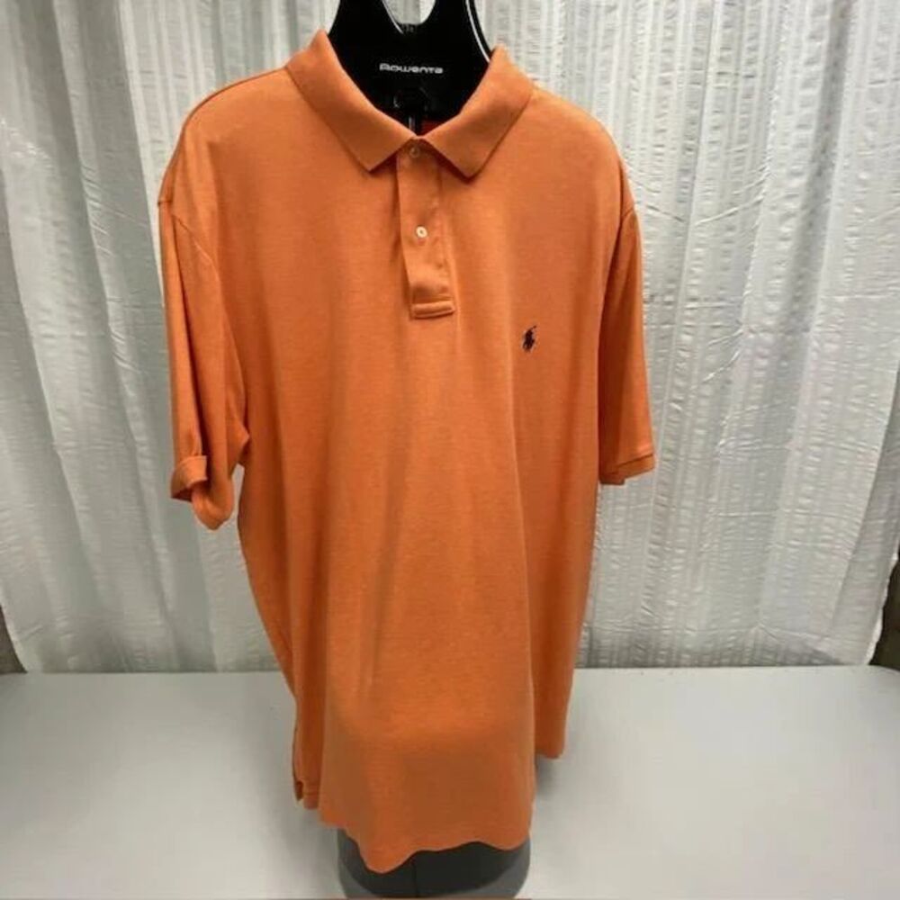 Polo Ralph Lauren Polo Shirt Mens 2XLT Orange 100% Cotton Big Tall Pony Logo